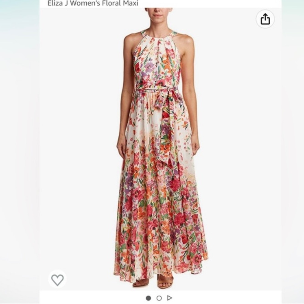 Eliza J maxi dress floral. Lined. Worn once. Mint like new 8 - Picture 3 of 4